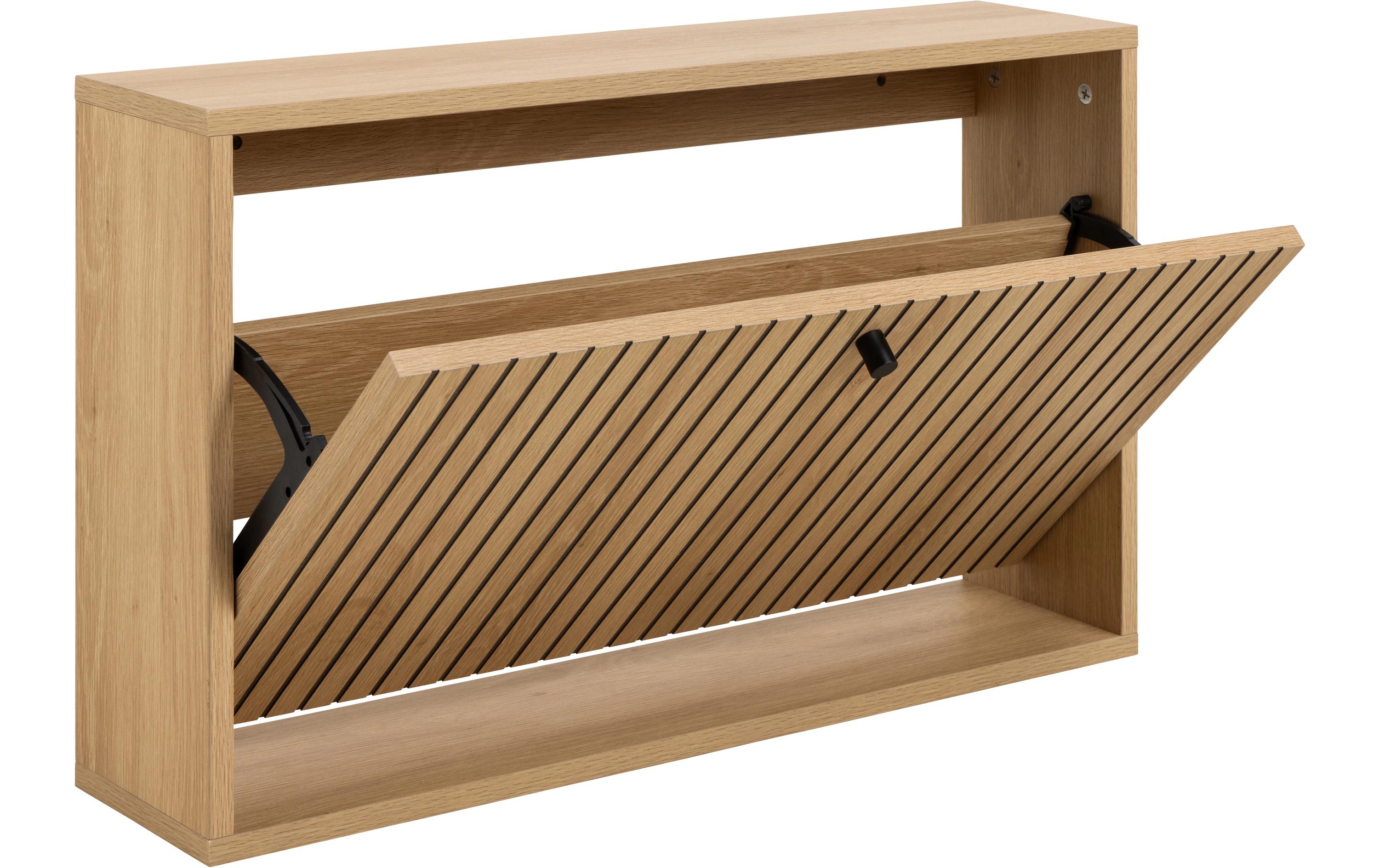 Schuhschrank Albany 71.6 x 43 cm, Hellbraun<br>Schuhablage mit Lamellenfront