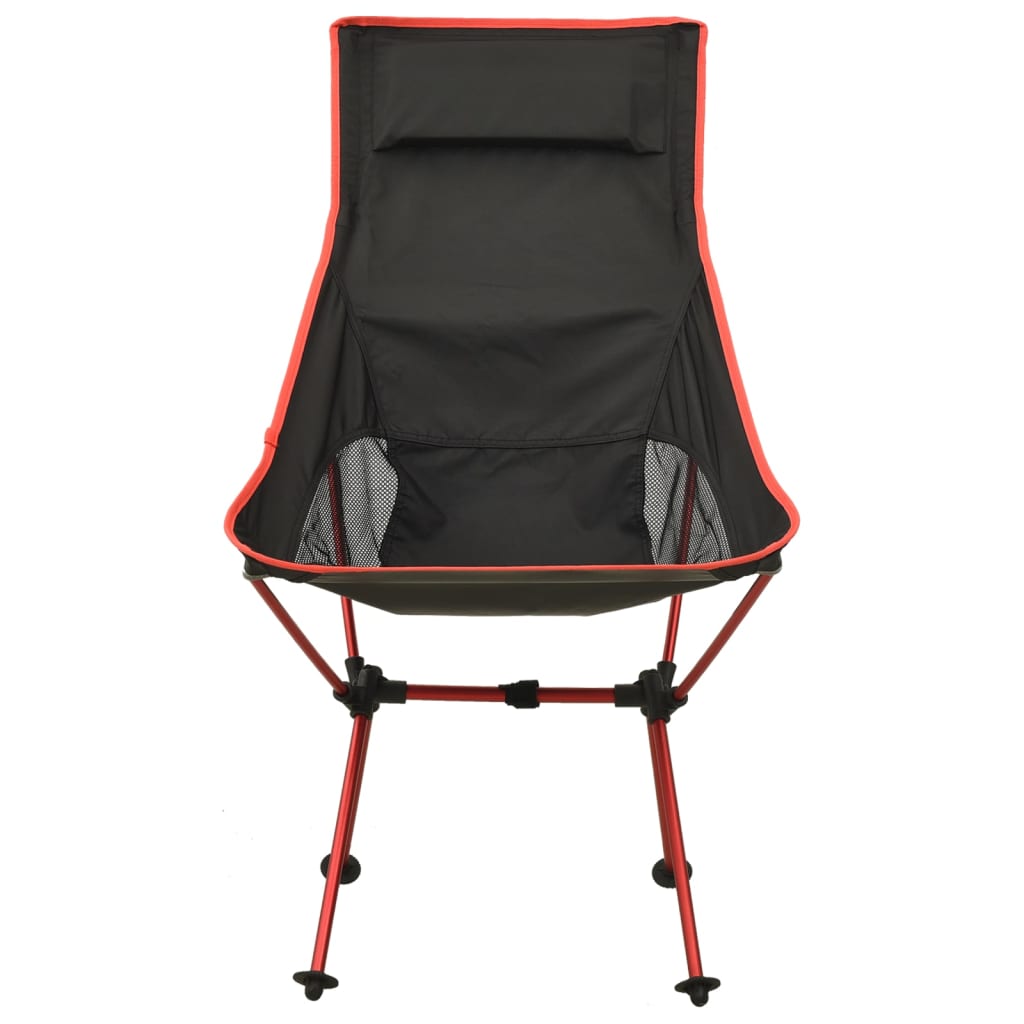 Cadeira de camping dobrável Vidaxl em PVC e alumínio, preta.