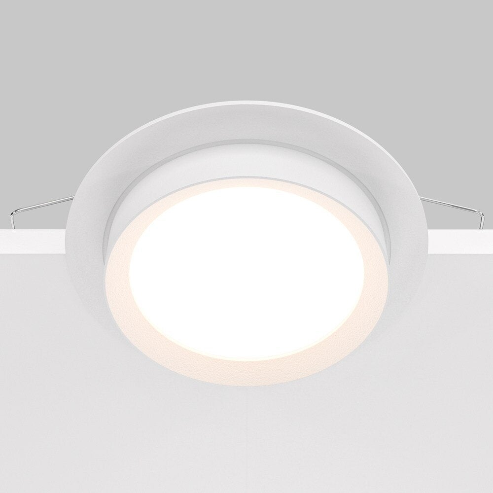 Hoop inbouw plafondlamp in wit GX53 rond