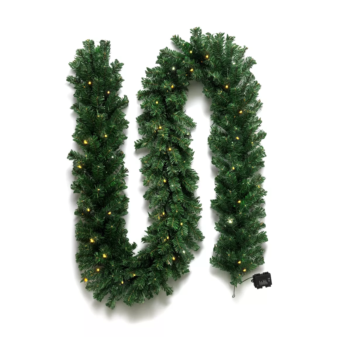 Guirlande sapin lumineuse (300 cm - D25) Royal Vert et blanc chaud