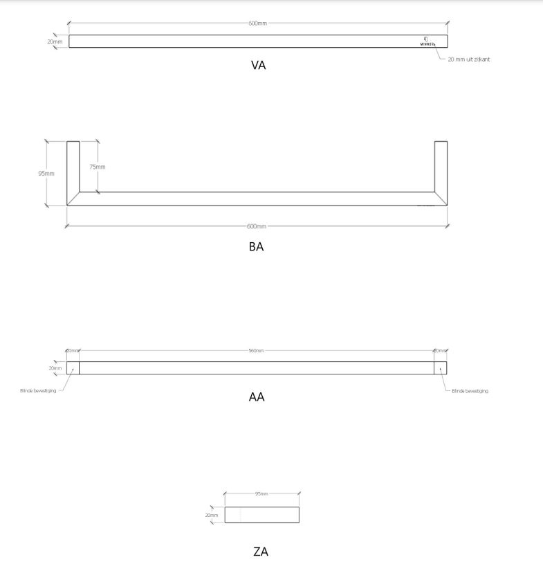 Minnor bamboe handdoekhouder 60cm