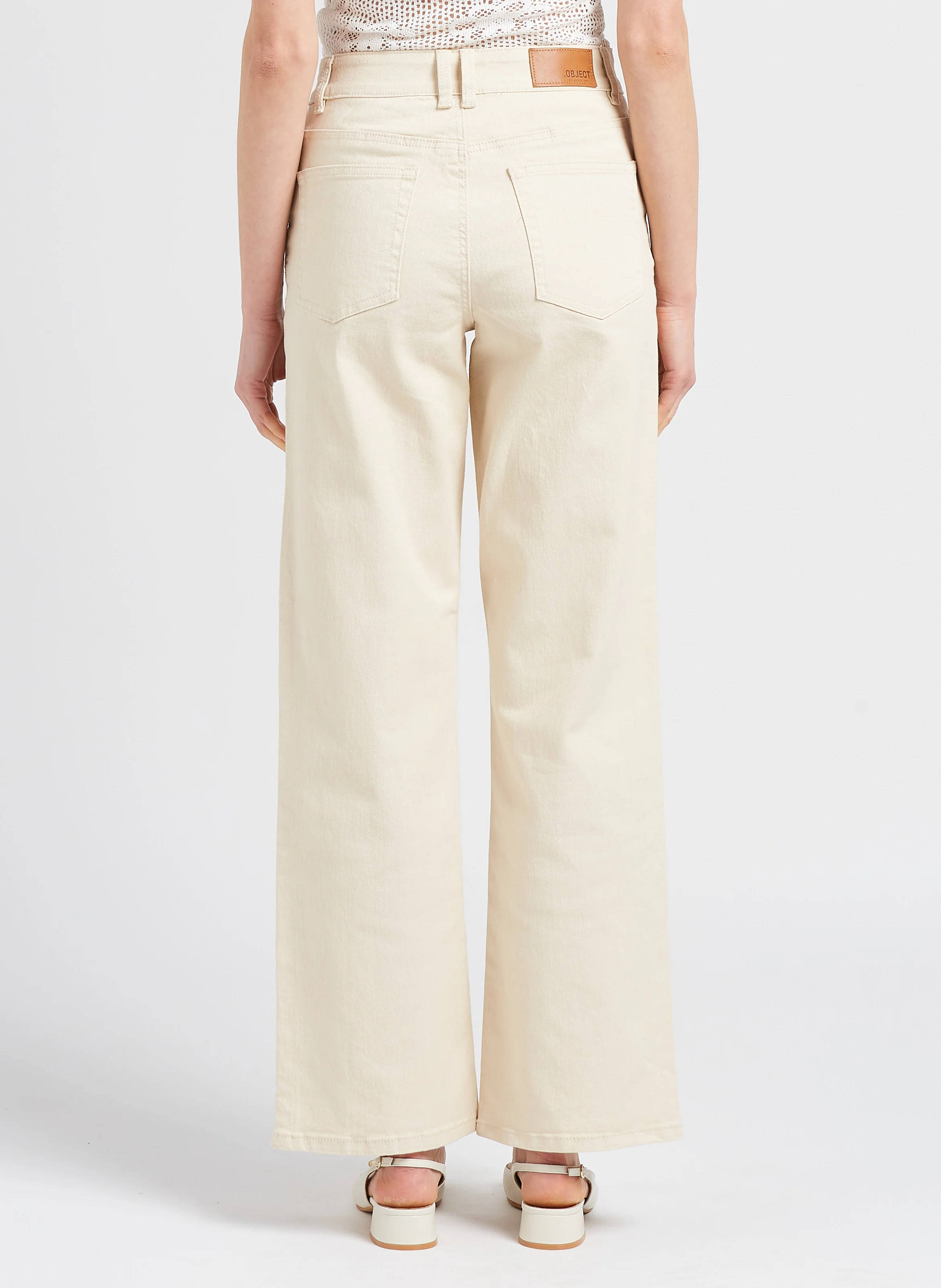 MARINA - Jean large en coton| Beige