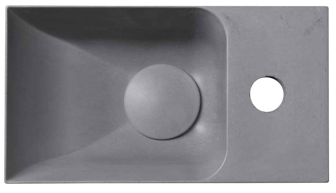 Sapho Piccolino fontein beton kraangat rechts 31x17cm grijs