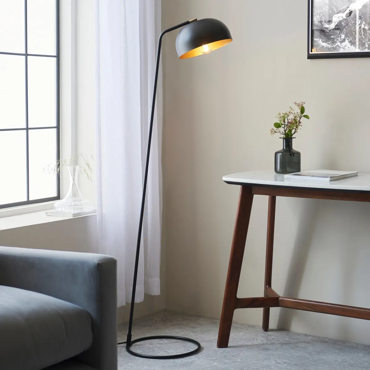 Endon Lampadaire Task Noir Mat