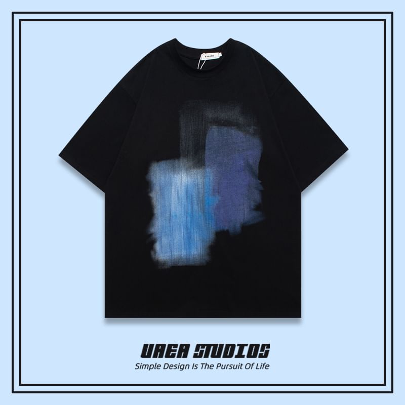 Chuoku - T-shirt met korte mouwen, ronde hals en patroonprint