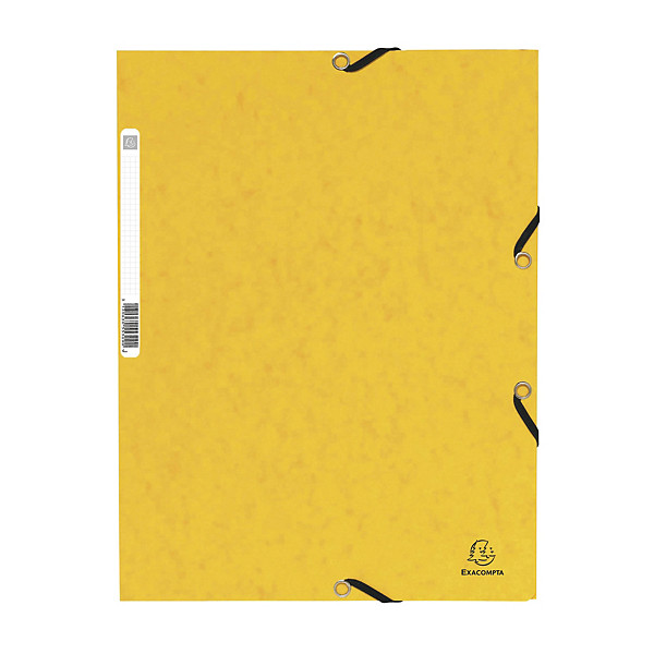 Chemises à élastique 3 rabats Exacompta coloris jaune, lot de 10