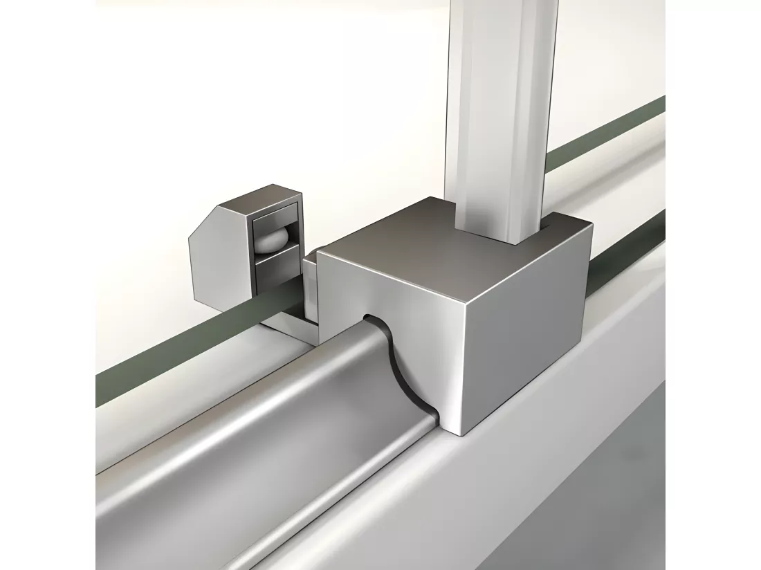 Porte de douche coulissante 150cm Hauteur 195cm en verre 8mm securit anticalcaire, porte de douche installée en niche