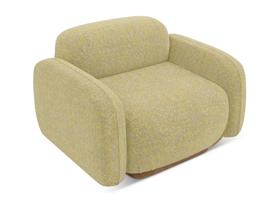 Fauteuil en tissu texturé - moutarde - AILANI