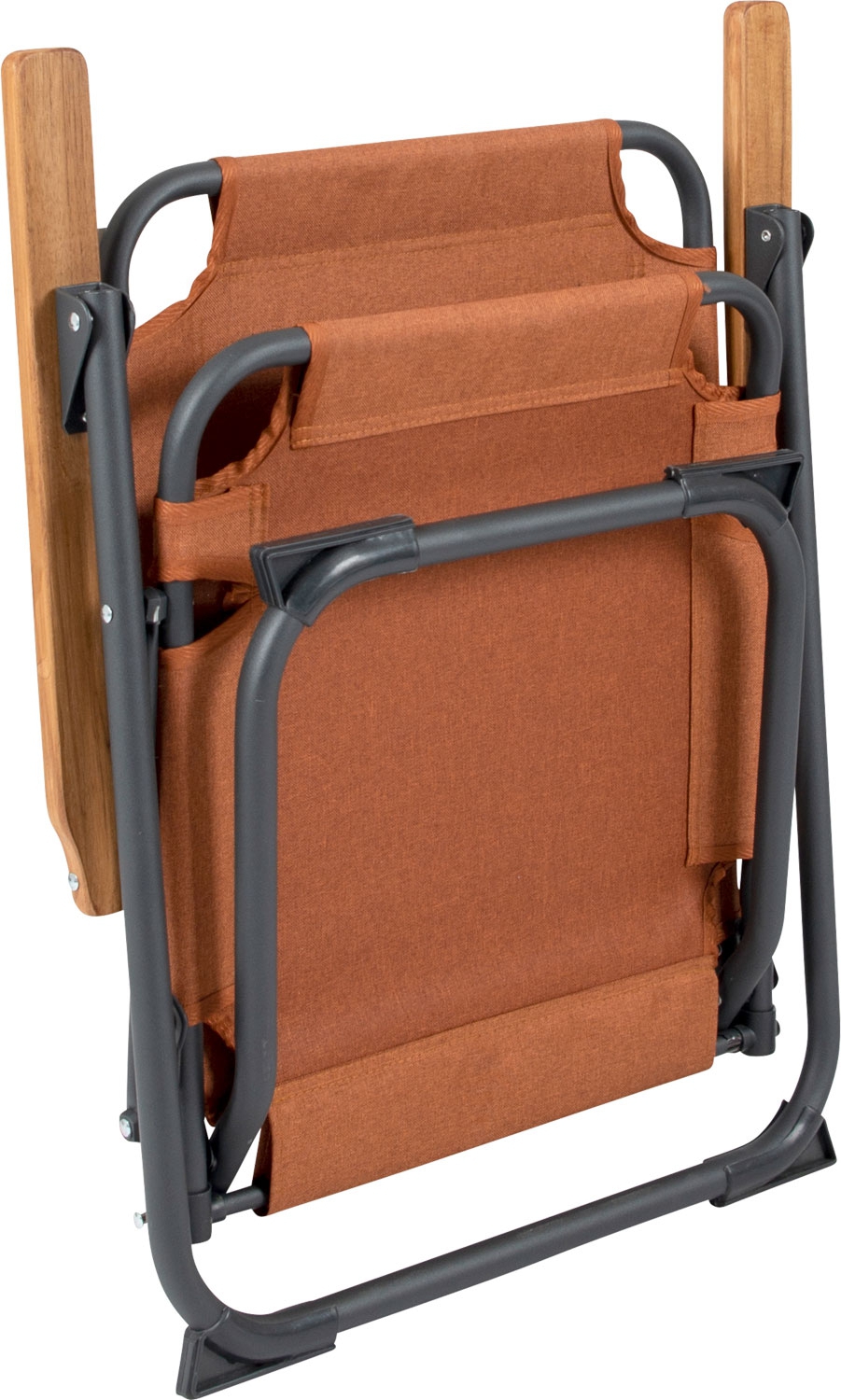 Bo-Camp Bushwick  M Industrial Campingstuhl mit Bambusarmlehnen terrakotta