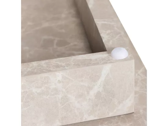 Lipani - Table d'appoint carrée effet marbre 45x45cm - Beige