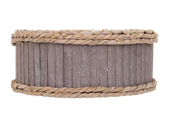 Ensemble de 3 paniers ovales en bois gris