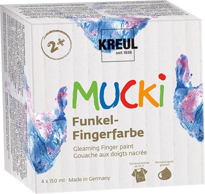 Funkel-Fingerfarbe MUCKI 4er-Set