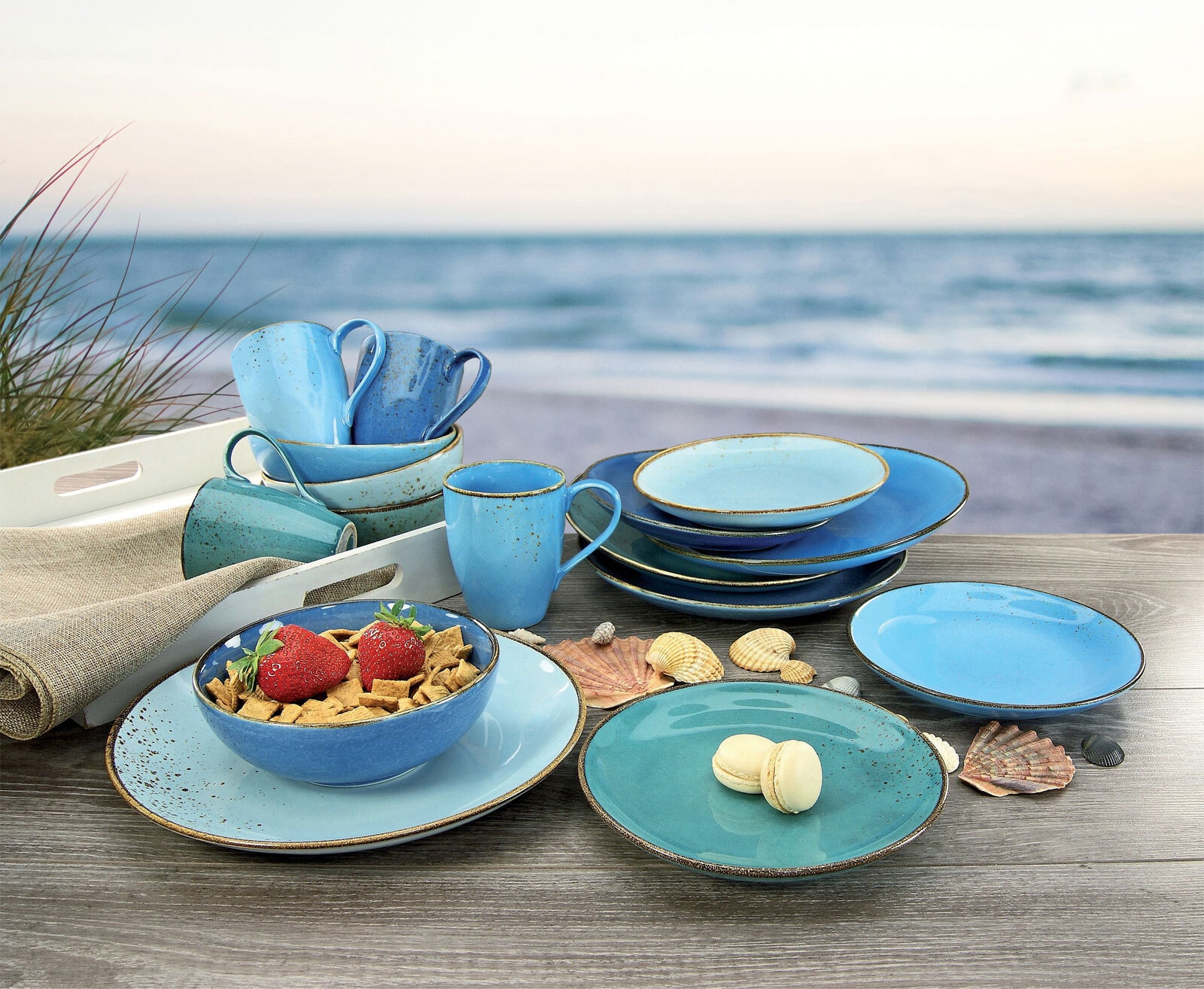 CreaTable Kombiservice NATURE COLLECTION AQUA 16-teilig blau