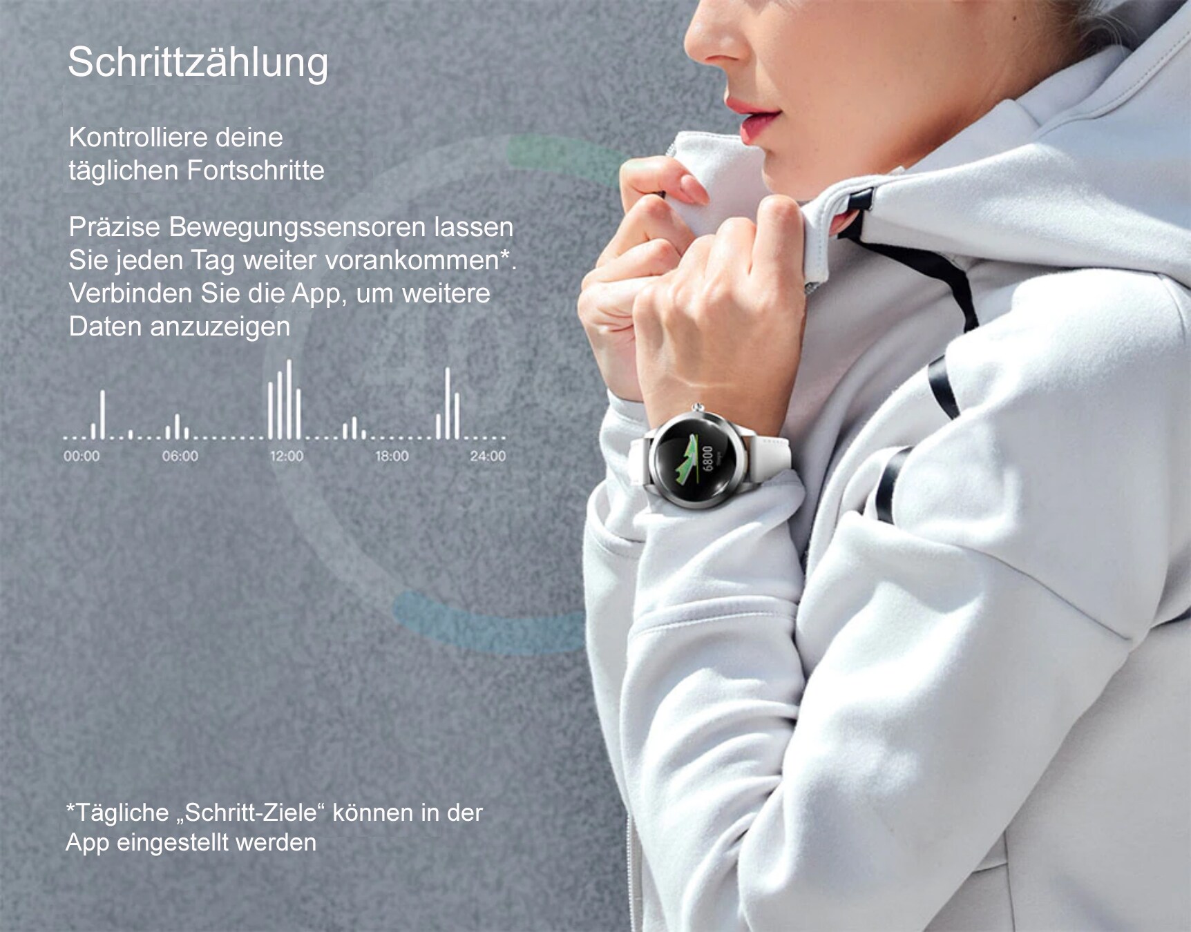 TPFNet Damen Smart Watch / Fitness Tracker IP68 - Kunstleder Armband - Android & IOS - Gold / Schwarz