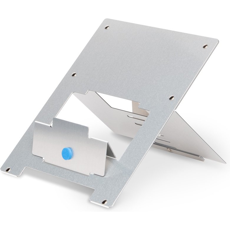 R-Go Tools Support pour ordinateur portable R-Go Riser Flexible, pliable et réglable, ergonomique, aluminium Hylite, argent