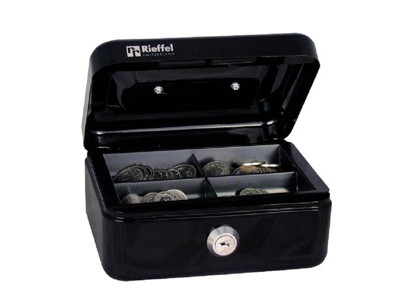 Robert Rieffel Geldkassette VT-GK1 7 x 15.3 x 12 cm, schwar Geldkasten mit Schlüssel