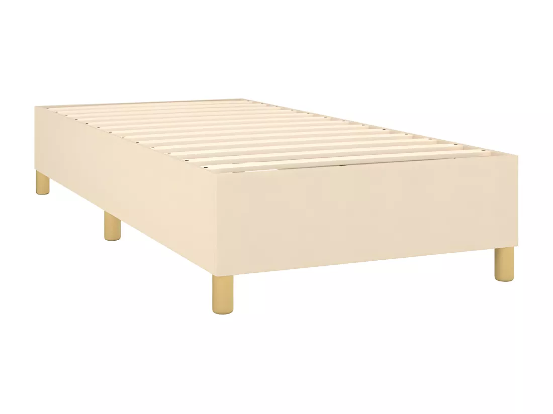 Sommier tapissier avec matelas et LED Crème 80x200cm Tissu