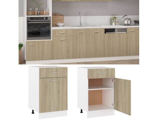 VIDAXL - Meuble bas Armoire de cuisine chêne sonoma 50x46x81,5 cm aggloméré