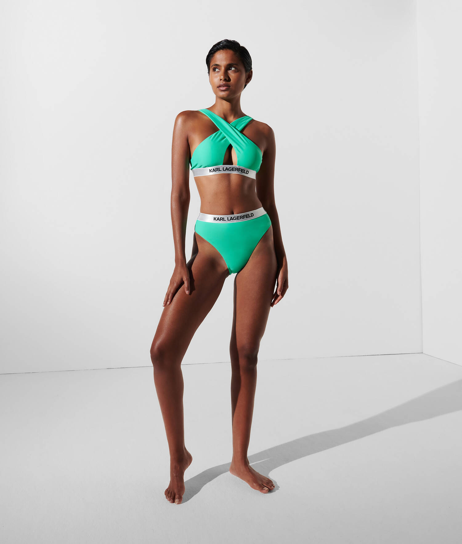 BAS DE BIKINI TAILLE HAUTE AVEC LOGO KARL