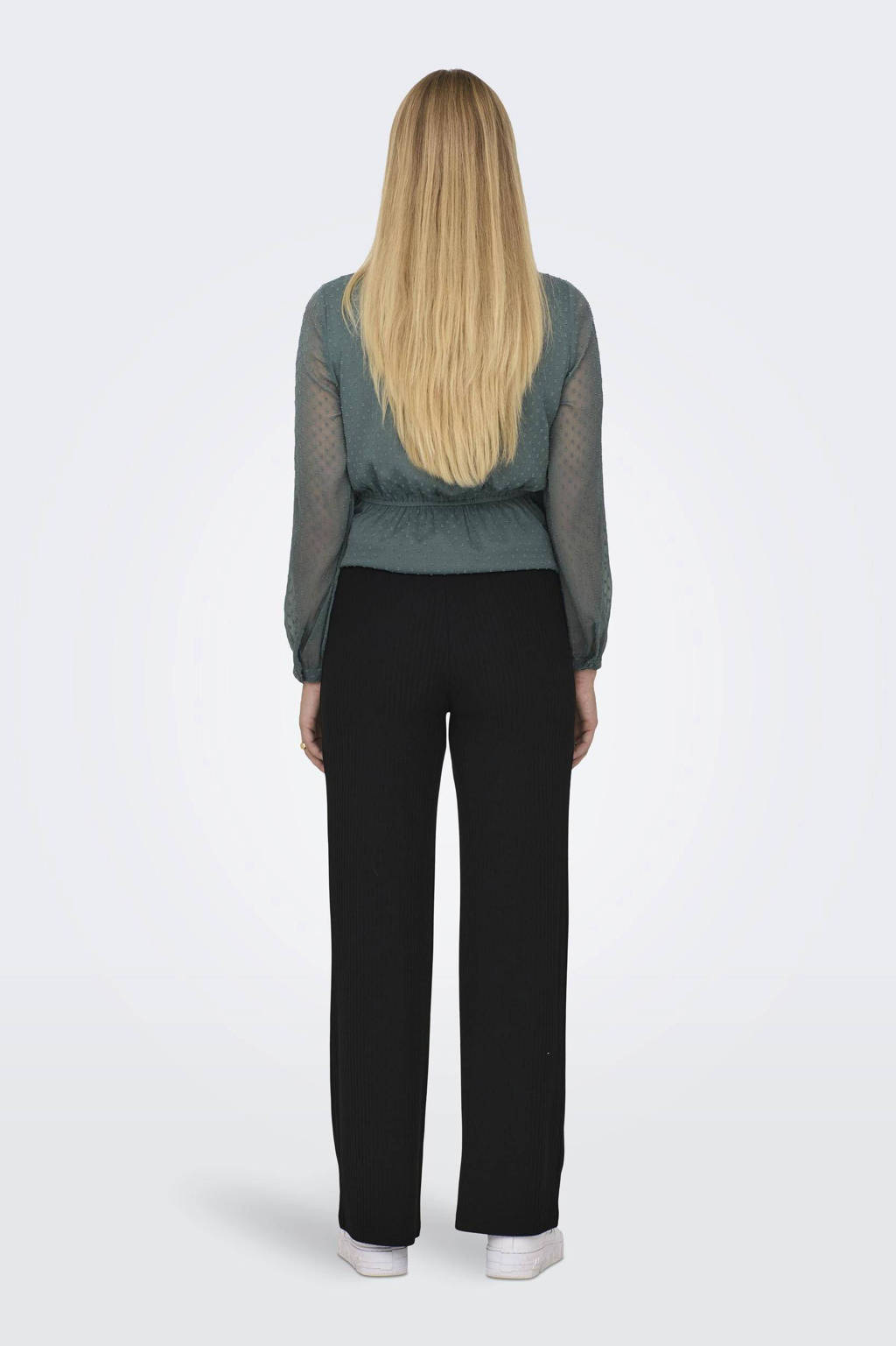 ONLY MATERNITY ribgebreide zwangerschapsbroek zwart
