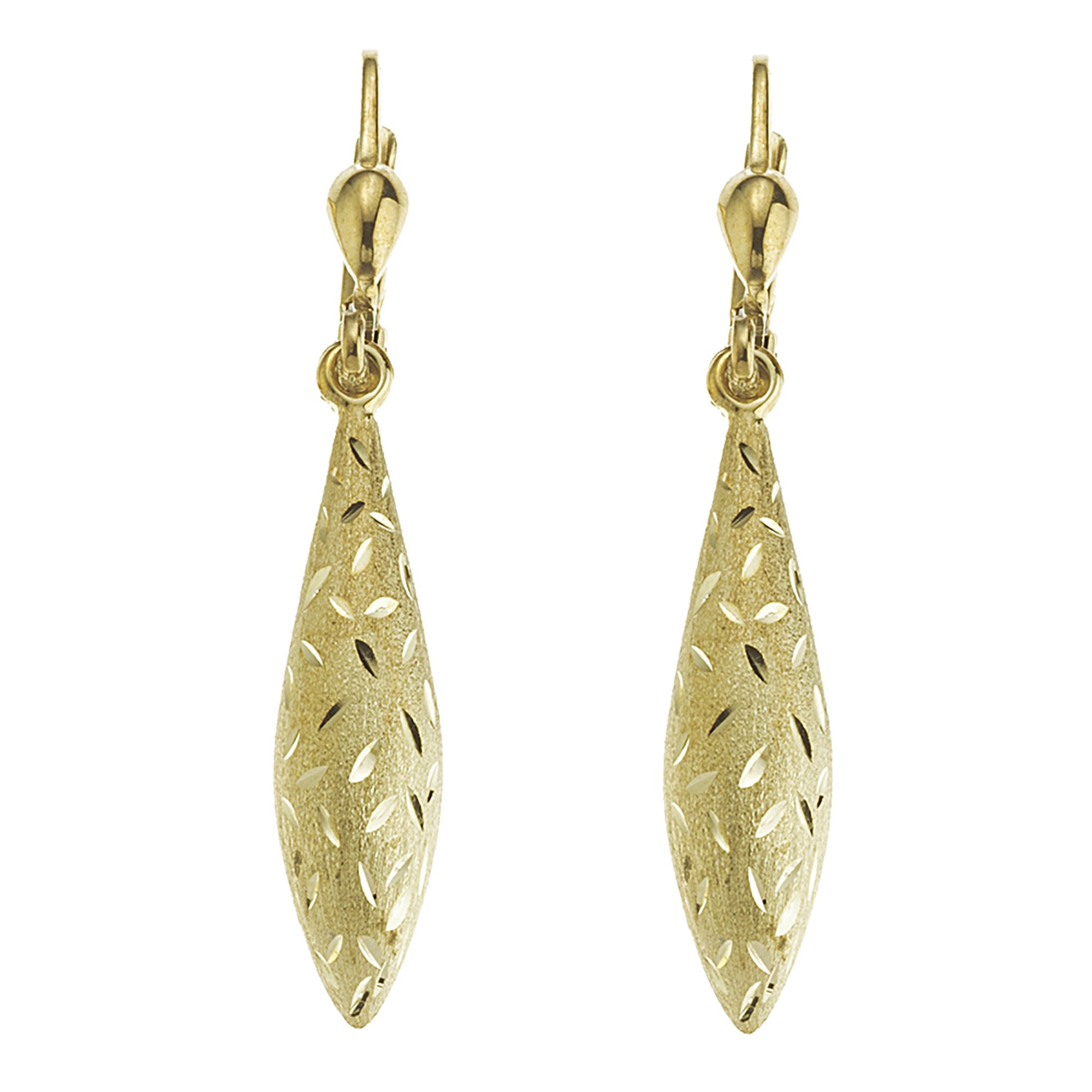 Fascination by Ellen K. Ohrringe 333 Gold glanz matt diamantiert
