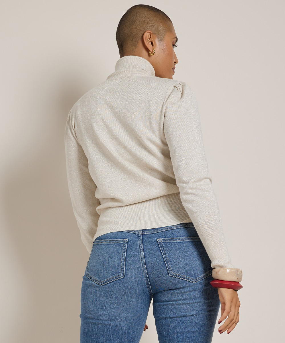 glitter trui met turtleneck