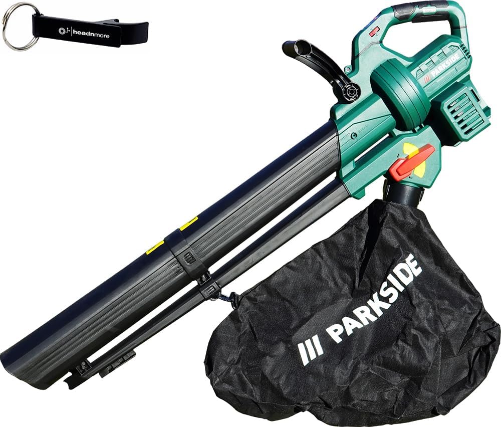 HEADNMORE® Bundle - Parkside® 40V Akku Laubsauger Laubbläser PLSBA 40 (inkl. 2x4Ah Akku) + Schlüsselanhänger