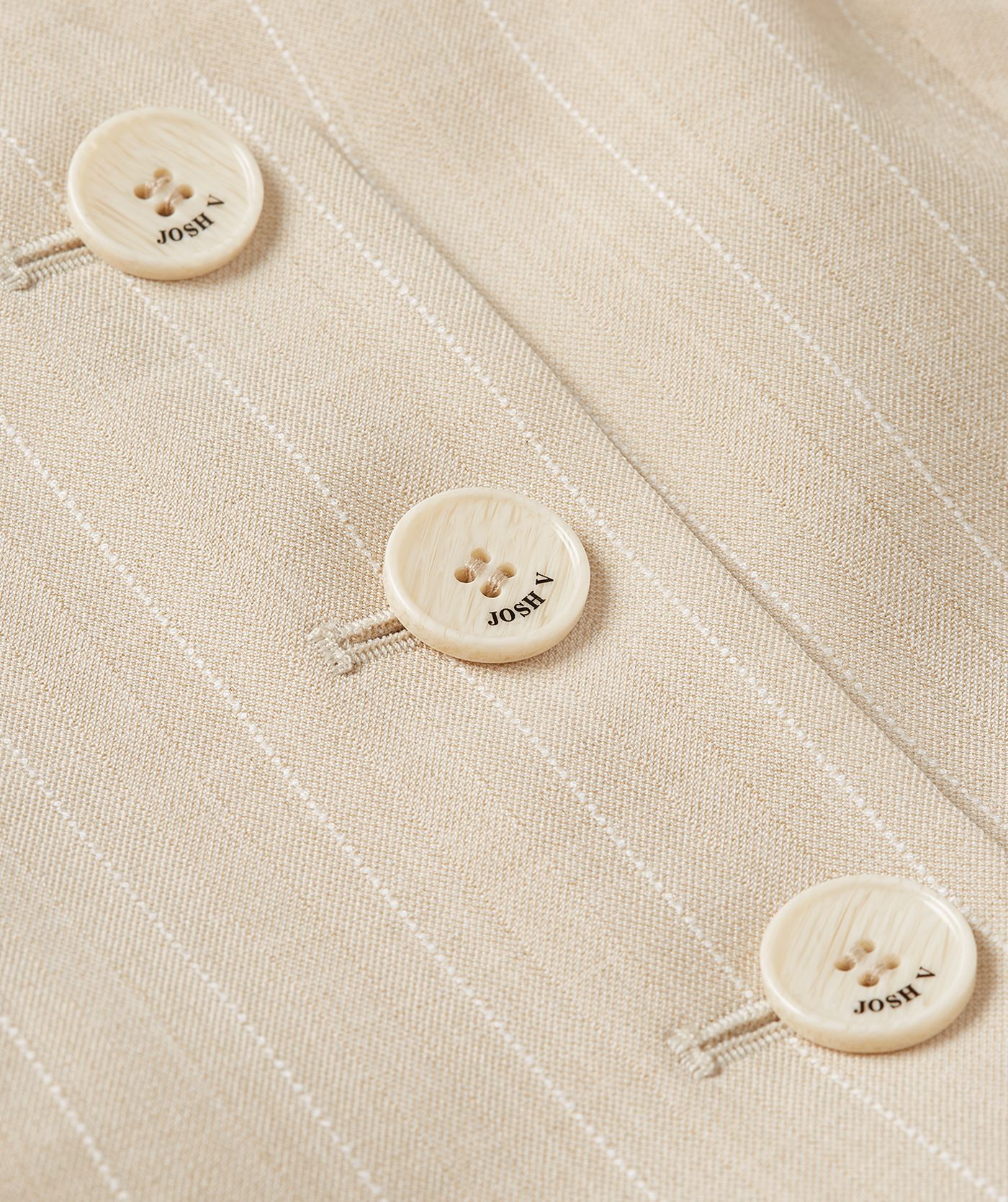 JV-CHANTILLY fitted gilet met krijtstreep - soft stone melange