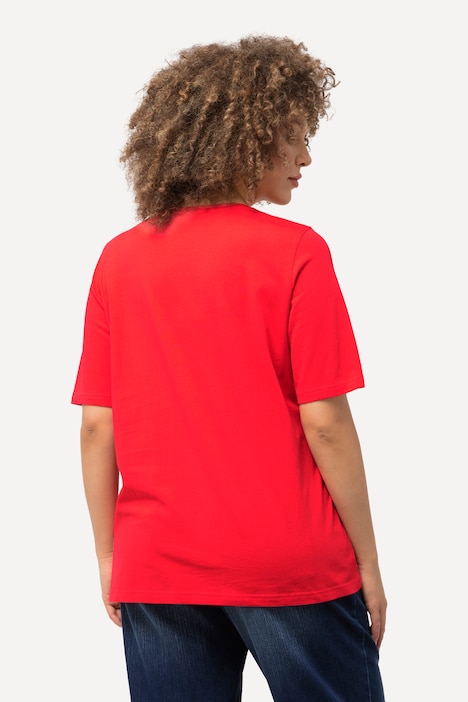 T-Shirt, Metallic-Tier, Classic, V-Ausschnitt, Halbarm