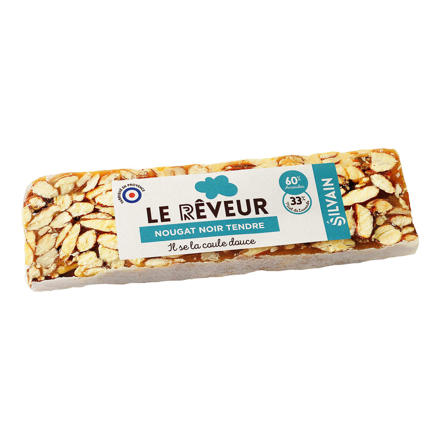 Barre de nougat noir amandes tendre et fondant - Le rêveur