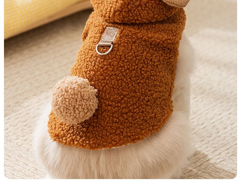 Cissilli - Chenille Pet Top met Berenoren en Capuchon