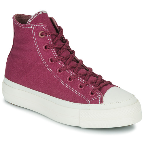 Converse - CHUCK TAYLOR ALL STAR LIFT PLATFORM WORKWEAR TEXTILES HI - Bordeaux/Blanc