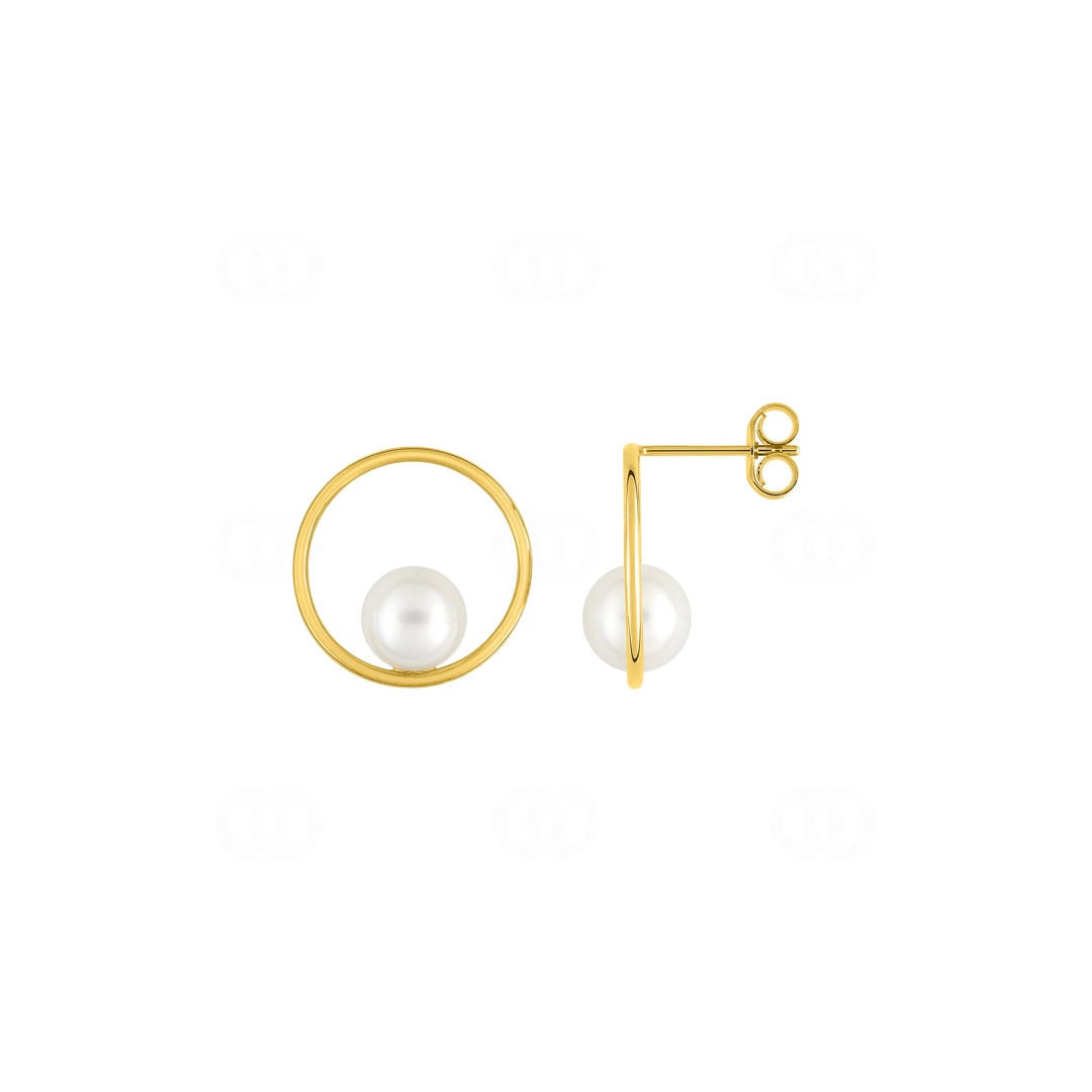 Ohrhänger 375/9 K Gelbgold mit Süsswasserzuchtperle 6mm