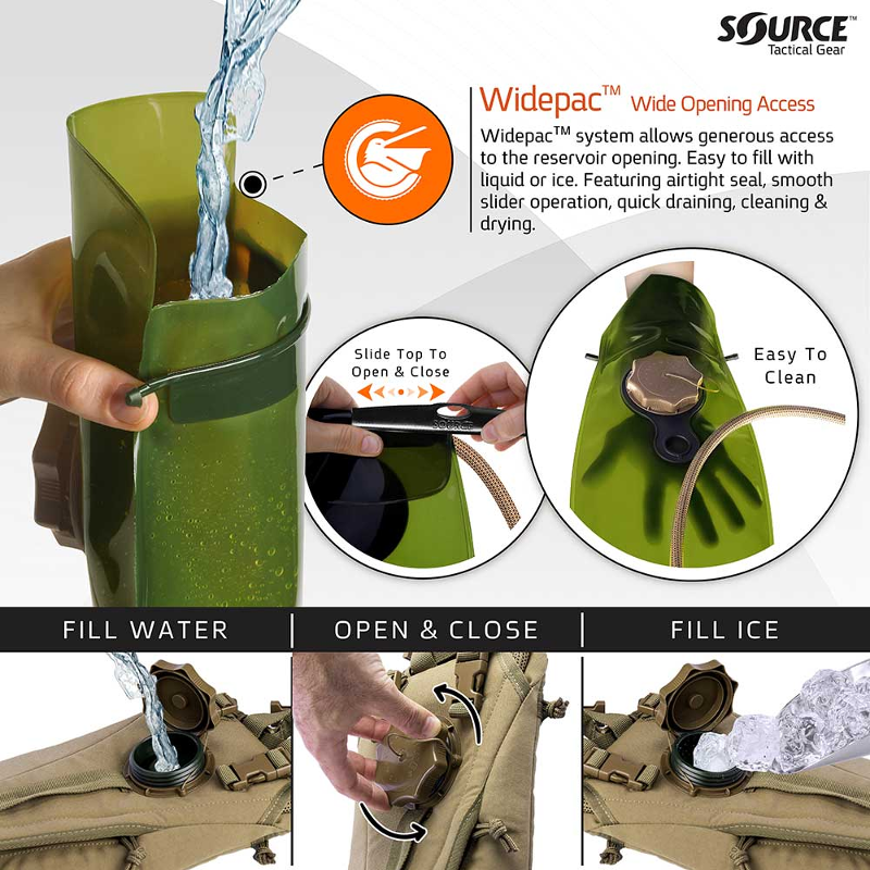 Source Tactical 3 liter bruine rugzak met hydration pack