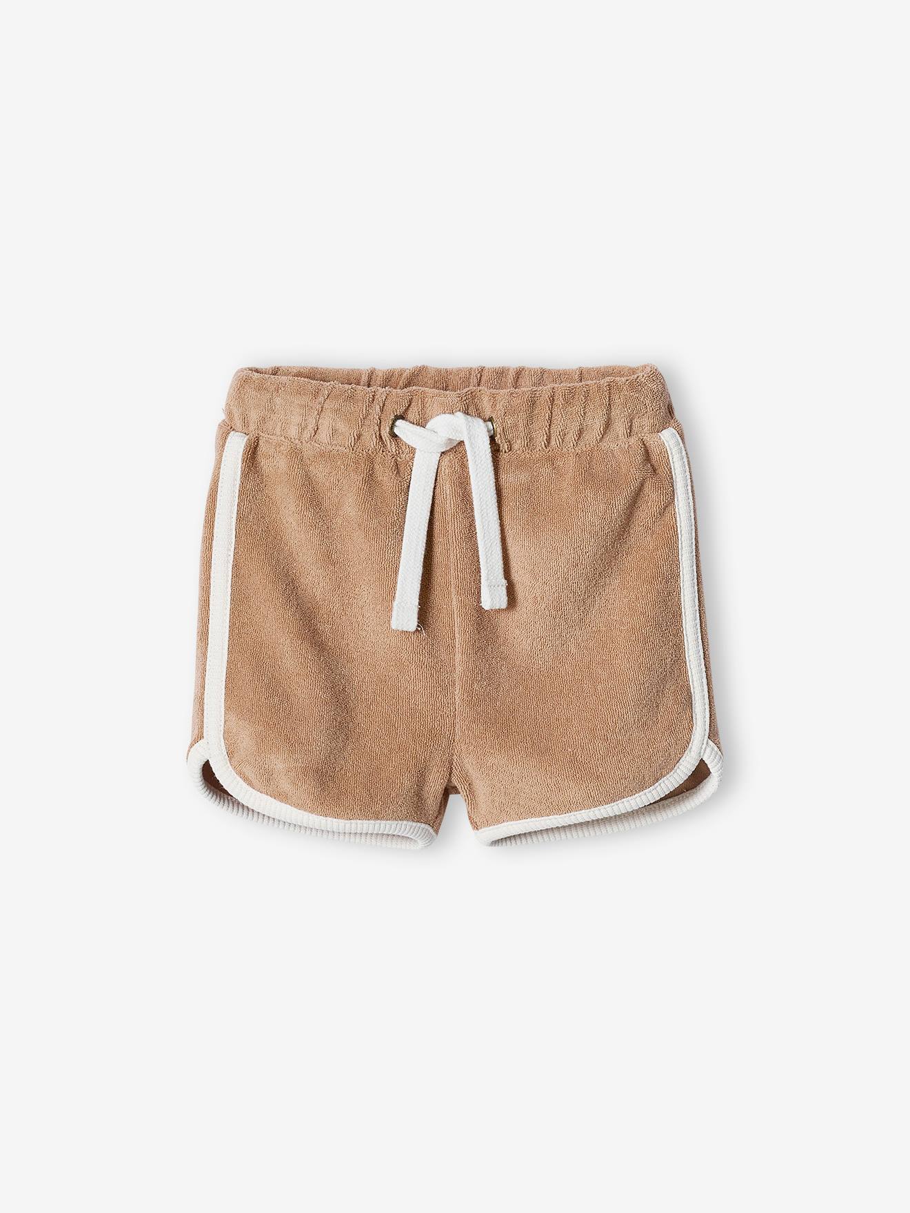 Conjunto de lã encaracolada para bebê: camiseta + shorts marrom-acinzentados
