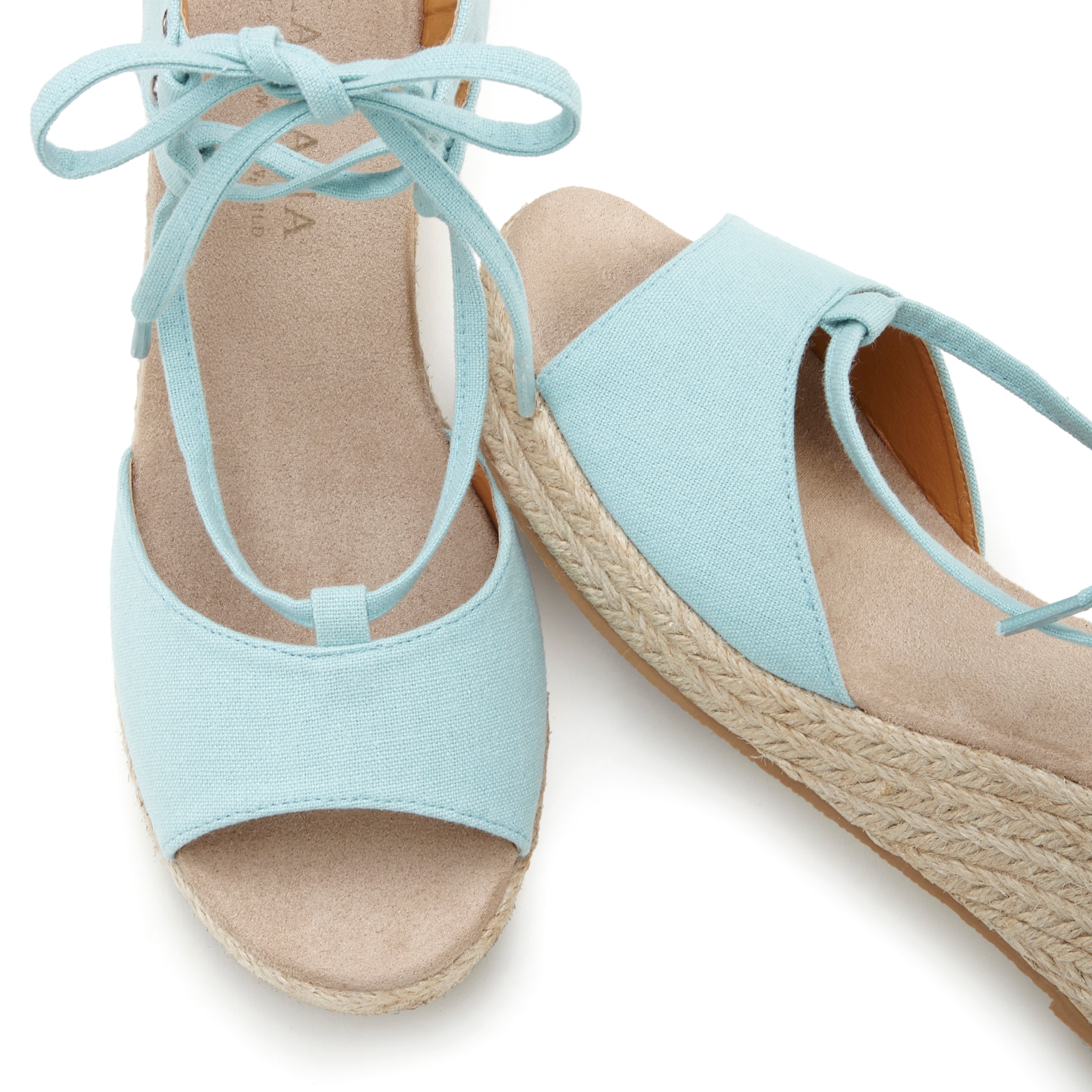 LASCANA Keilsandalette »Sommerschuh«  Sandalette, Sandale mit Keilabsatz, Bast-Optik & Schnürung VEGAN