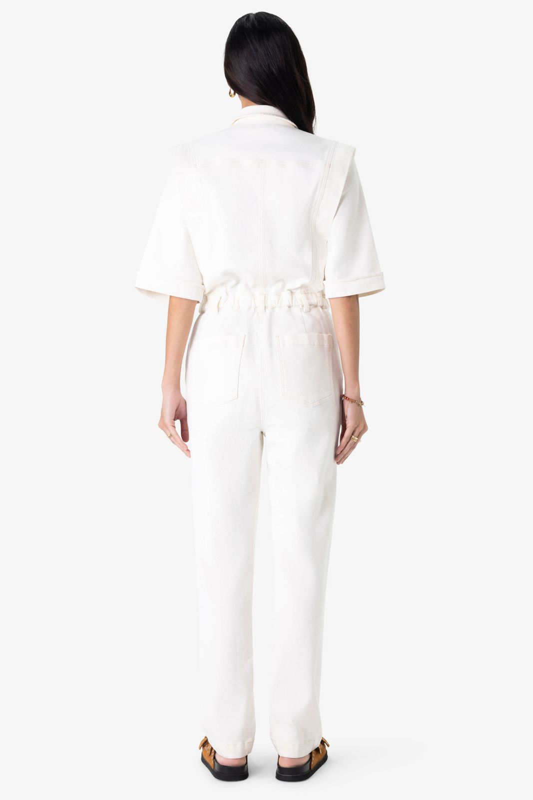 Witte denim jumpsuit