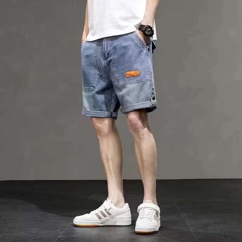 Wewewow - Mid Rise Washed Denim Shorts