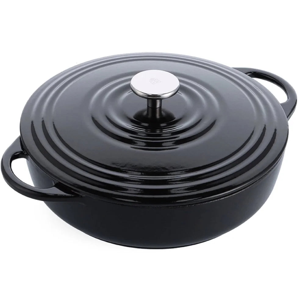 BK Bourgogne Gietijzeren Stoofpan Laag Jet Black 28cm