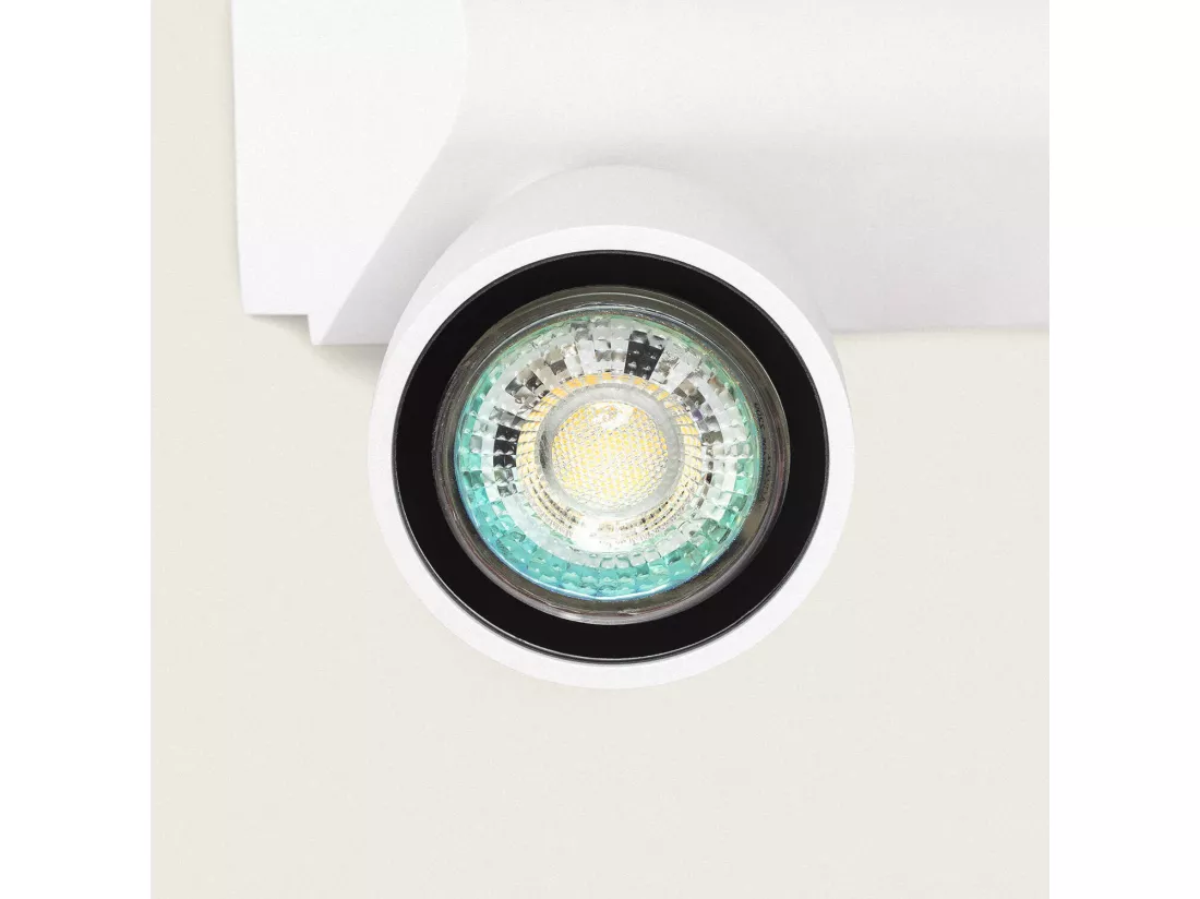 Applique Murale Extérieure LED Aluminium Abel Large Deux Spots Blanc