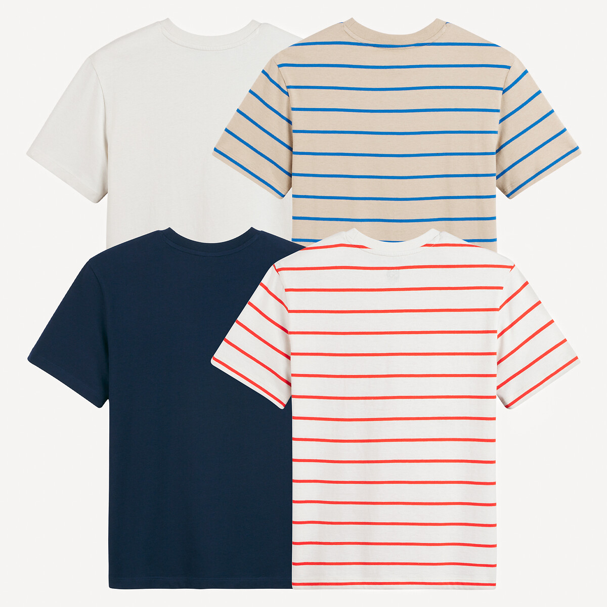 COLEÇÃO LA REDOUTE<br>Conjunto de 4 camisetas de gola redonda
