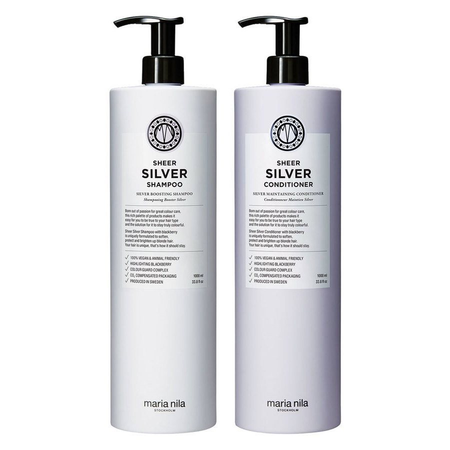 Maria Nila Sheer Silver Shampoo + Conditioner 1000ml