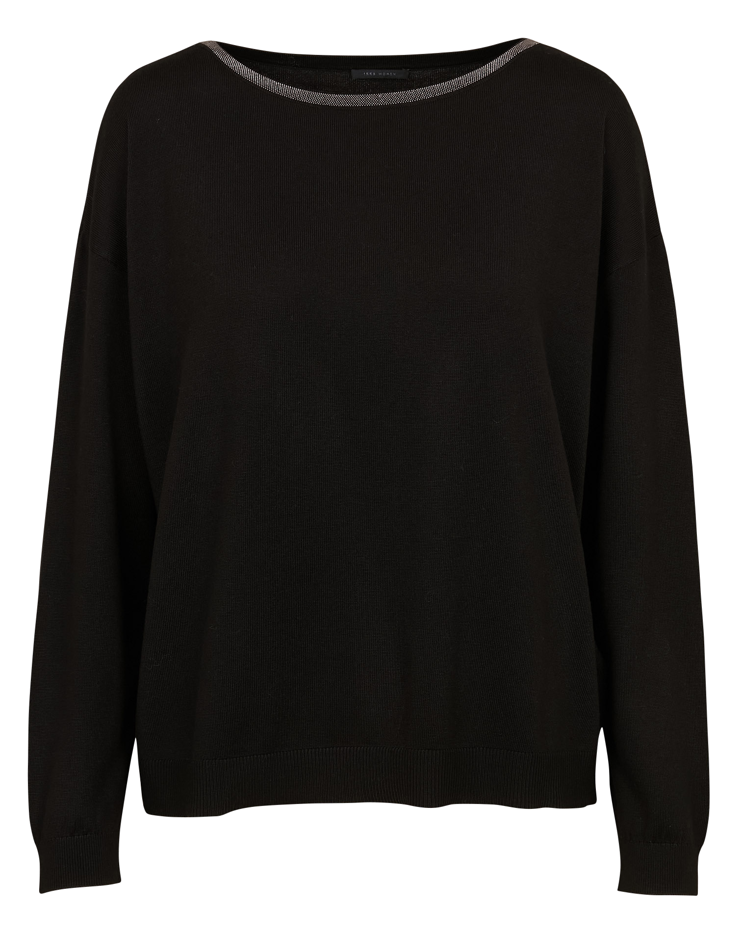 Pull col rond bijou | Noir