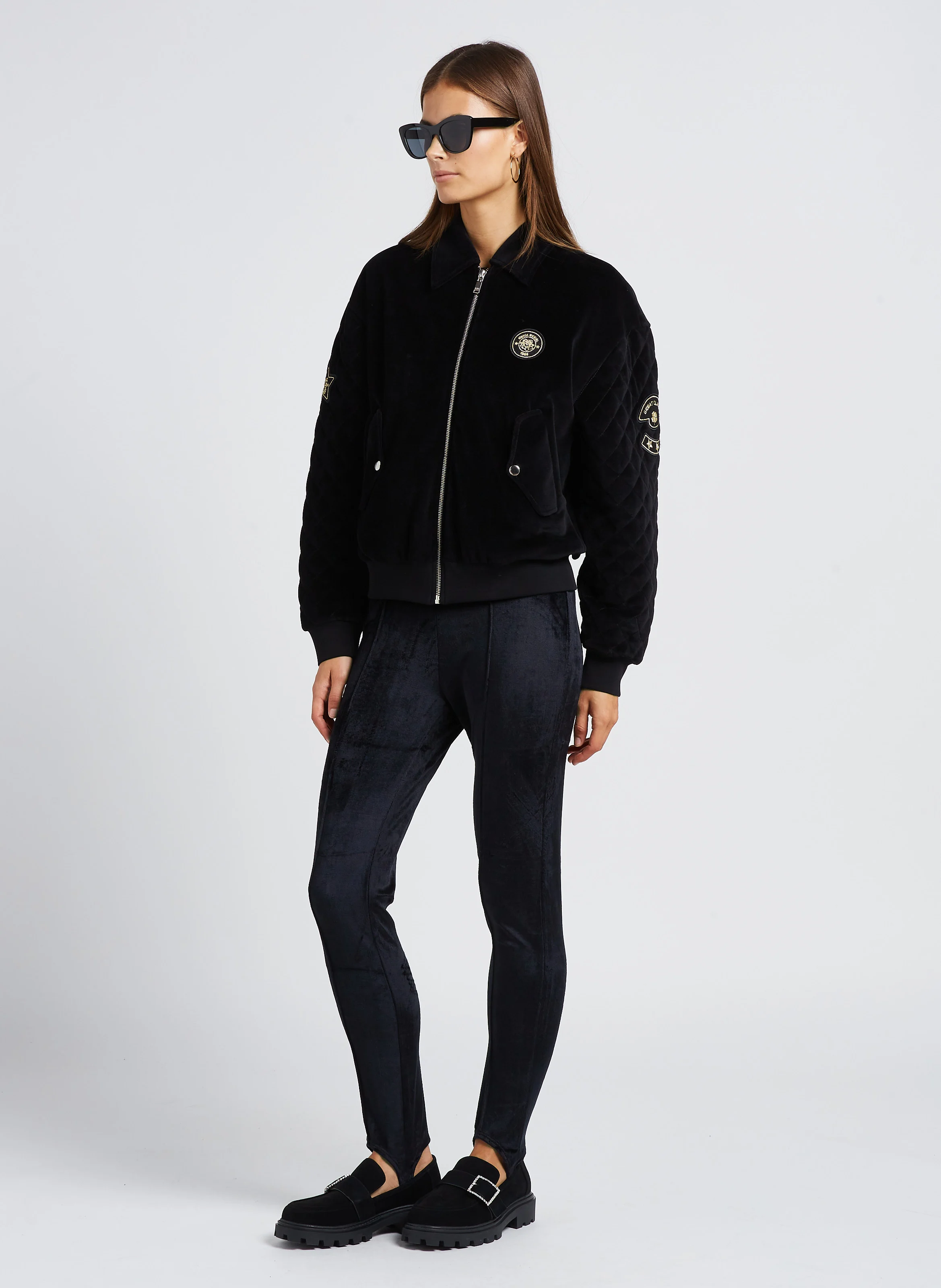 Veste col classique en coton mélangé| Noir
