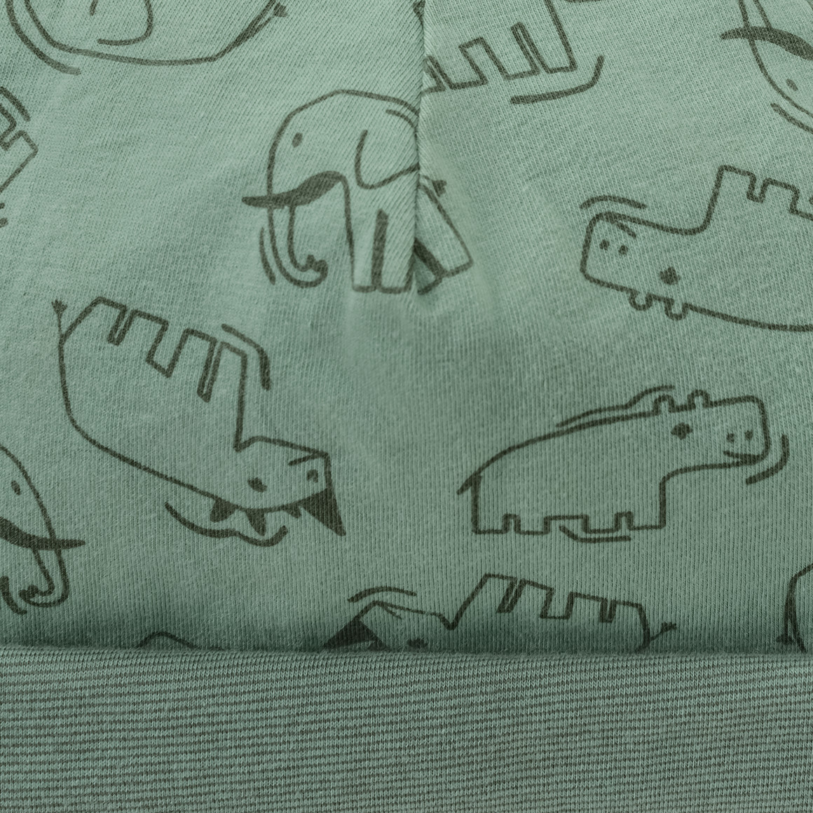 Topomini Baby Mütze mit Tier-Motiven oliv