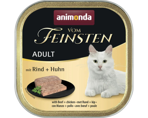 Animonda Finest Adult natvoer voor katten met rund en kip, 100 g
