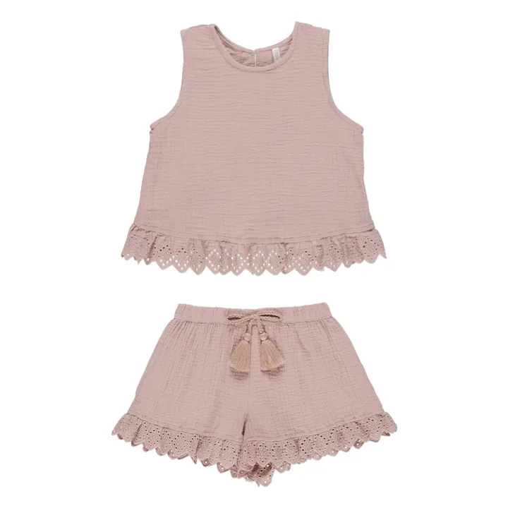 Rylee + Cru Top et Short Leonie Gaze de Coton | Mauve