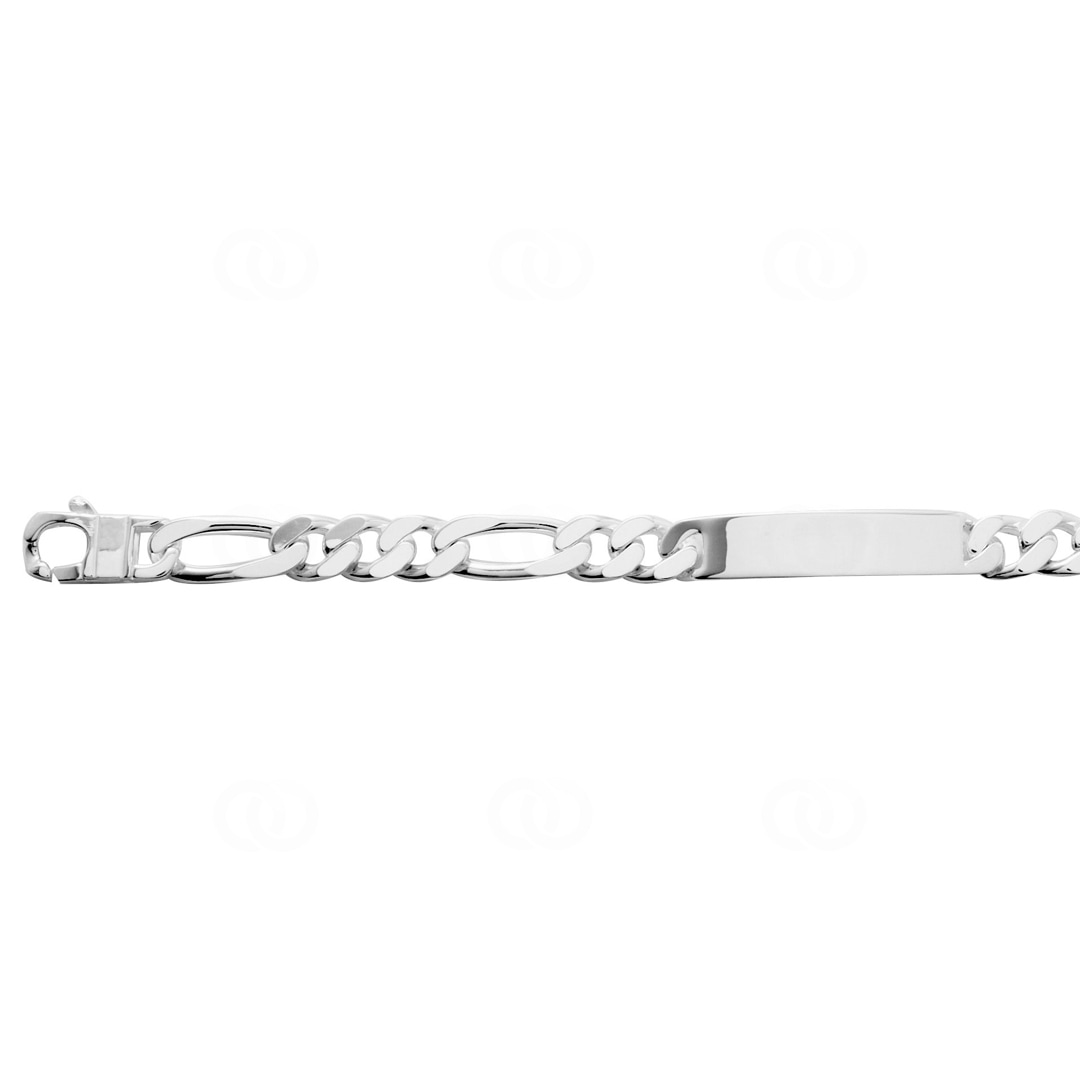 Gravurarmband Figaro 3+1 4-seitig 925 Silber rhodiniert 10.0mm