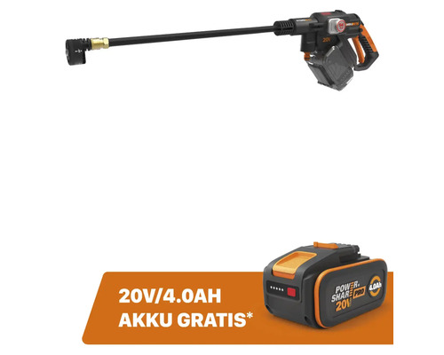 WORX Nitro 20V Hydroshot 56 bar WG633E.9 snoerloze hogedrukreiniger, borstelloze motor + GRATIS bonusartikel: 20V accu WA3644 (4.0Ah)