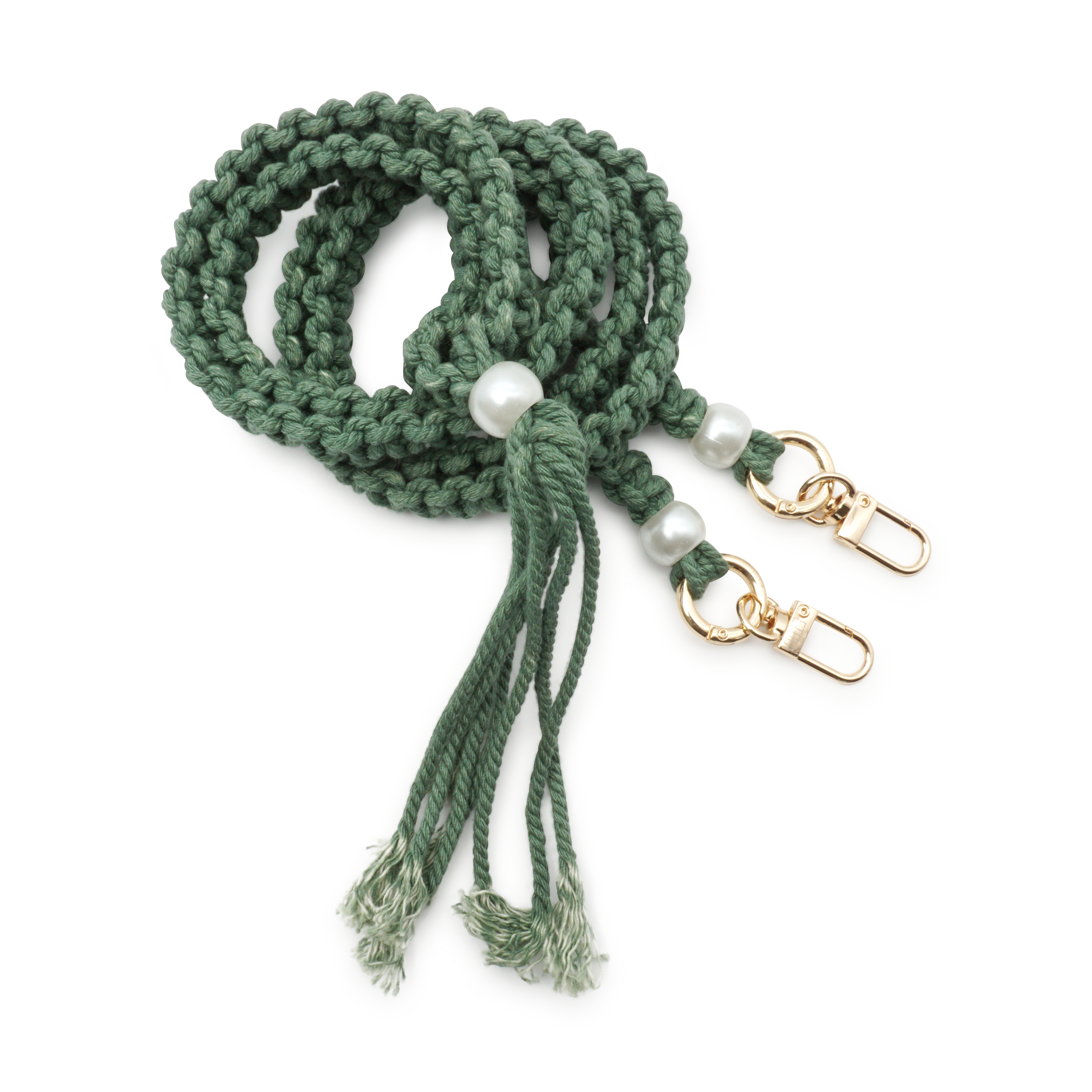 (120cm) Universal Geflochtene Necklace Handykette für Schutzhülle mit Karabiner Verschluss (marra-forrest-g) - Dunkelgrün